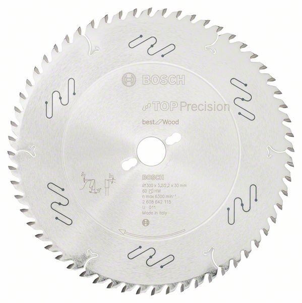 BOSCH KREISSÄGEBLATT TOP PRECISION BEST FOR WOOD, 300 X 30 X 3,2 MM, 60