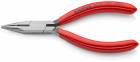KNIPEX 25 01 125 Flachrundzange mit Schneide (Radiozange) 125 mm schwarz atramentiert mit Kunststoff MPN: 25 01 125
