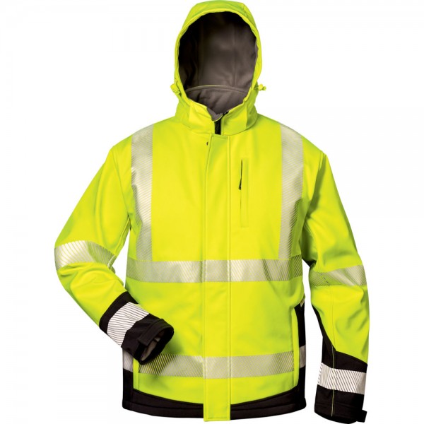 Warnjacke, Softshell Melvin, gelb/schwarz