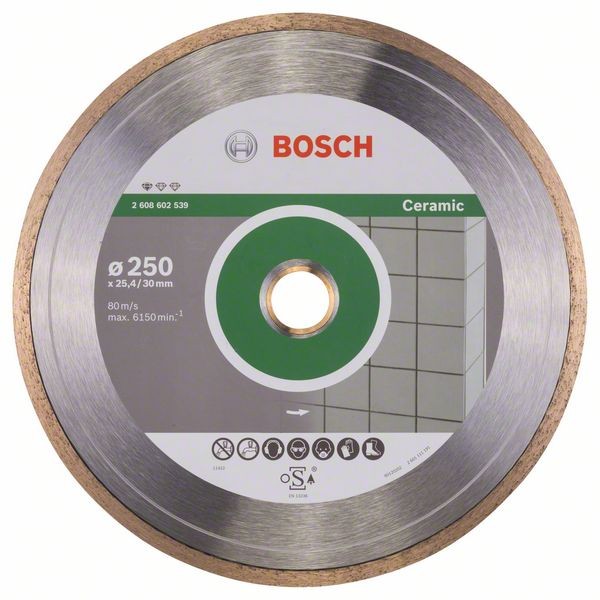 BOSCH DIAMANTTRENNSCHEIBE STANDARD FOR CERAMIC, 250 X 30 + 25,40 X 1,6 X 7 MM