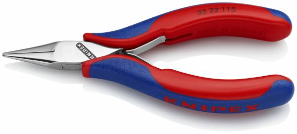 KNIPEX 35 22 115 Elektronik-Greifzange 115 mm mit Mehrkomponenten-Hüllen spiegelpoliert