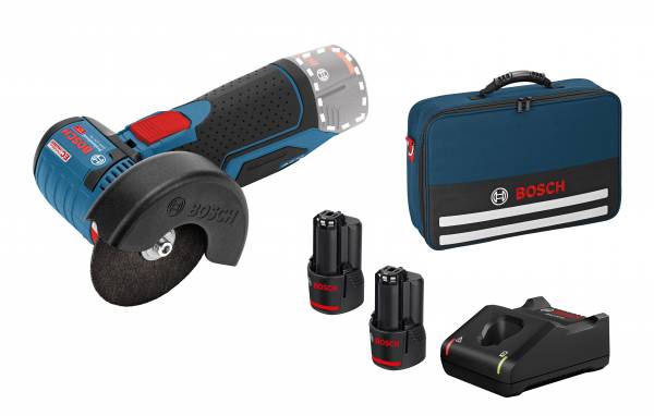 Bosch Akku-Winkelschleifer GWS 12V-76, mit 2 x 2.0 Ah Li-Ion Akku 06019F200C