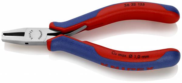 KNIPEX 36 32 125 Elektronik-Bestückungszange 125 mm mit Mehrkomponenten-Hüllen spiegelpoliert