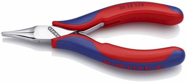 KNIPEX 35 12 115 Elektronik-Greifzange 115 mm mit Mehrkomponenten-Hüllen spiegelpoliert