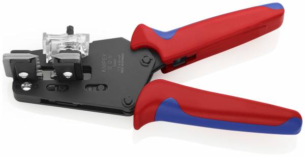 KNIPEX 12 12 11 Präzisions-Abisolierzange mit Formmessern 195 mm brüniert mit Mehrkomponenten-Hüllen