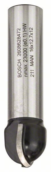 BOSCH HOHLKEHLFRÄSER, 12 MM, R1 8 MM, D 16 MM, L 12,7 MM, G 54 MM