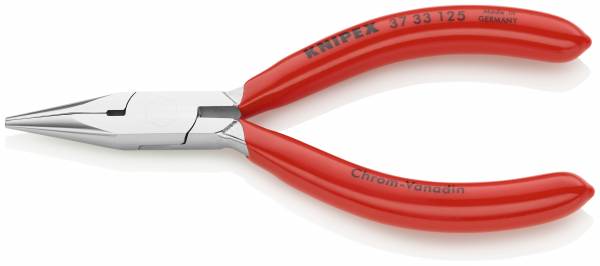 KNIPEX 37 33 125 Greifzange für Feinmechanik 125 mm verchromt mit Kunststoff überzogen