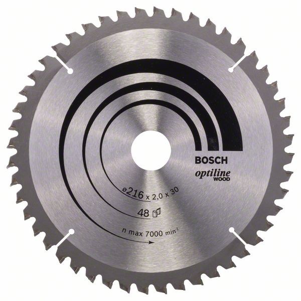 BOSCH KREISSÄGEBLATT OPTILINE WOOD FÜR KAPP- UND GEHRUNGSSÄGEN, 216 X 30 X 2,0 MM, 48