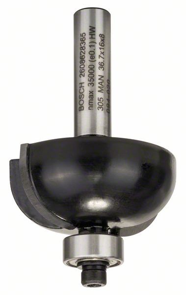 BOSCH HOHLKEHLFRÄSER, 8 MM, R1 12 MM, D 36,7 MM, L 16 MM, G 58 MM