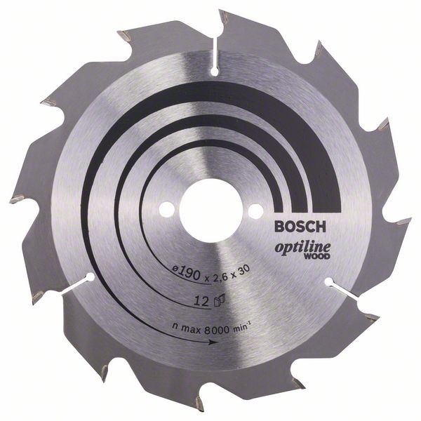 BOSCH KREISSÄGEBLATT OPTILINE WOOD FÜR HANDKREISSÄGEN, 190 X 30 X 2,6 MM, 12