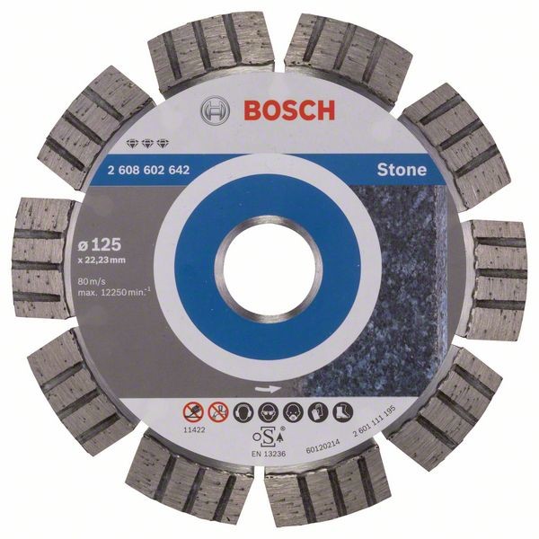 BOSCH DIAMANTTRENNSCHEIBE BEST FOR STONE, 125 X 22,23 X 2,2 X 12 MM