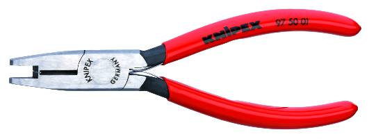 KNIPEX 97 50 01 Crimpzange für Scotchlokverbinder mit Schneiden 155 mm mit Kunststoff überzogen poli