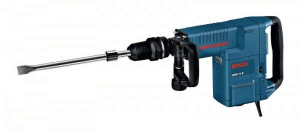 Impatto di BOSCH martello con attacco SDS-MAX GSH 11 E + caso scalpello piatto grasso tube maniglia Impatto di BOSCH martello con attacco SDS-MAX GSH 11 E + caso scalpello piatto grasso tube maniglia