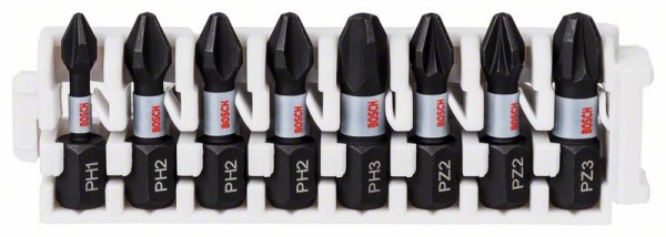 BOSCH SCHRAUBERBIT-SET IMPACT CONTROL, 8-TEILIG, PH1-PH3/PZ2-PZ3, 25 MM 2608522323