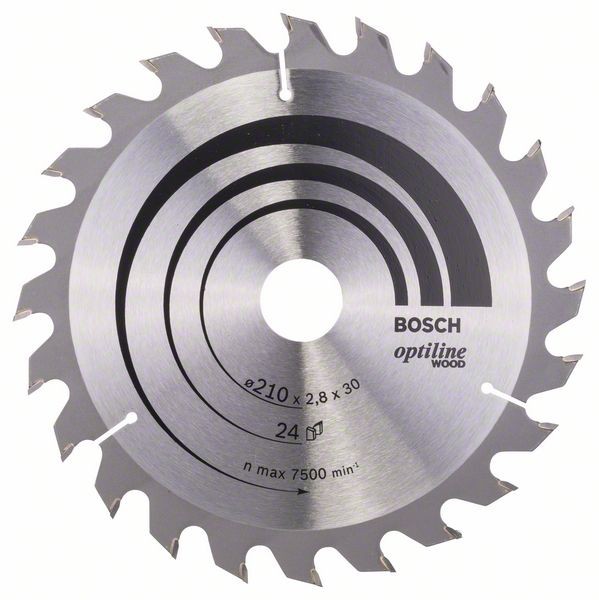 BOSCH KREISSÄGEBLATT OPTILINE WOOD FÜR HANDKREISSÄGEN, 210 X 30 X 2,8 MM, 24