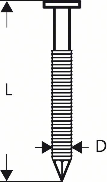 BOSCH RUNDKOPF-STREIFENNAGEL SN21RK 90RG 3,1 MM, 90 MM, VERZINKT, GERILLT, 2500 Stück