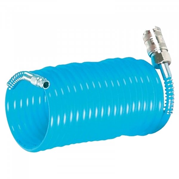 Aircraft PU-Spiralschlauch 8x12mm, blau, Länge 5m, 8 bar