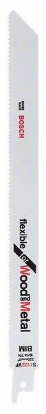 BOSCH SÄBELSÄGEBLATT S 1122 VF, FLEXIBLE FOR WOOD AND METAL, 5ER-PACK