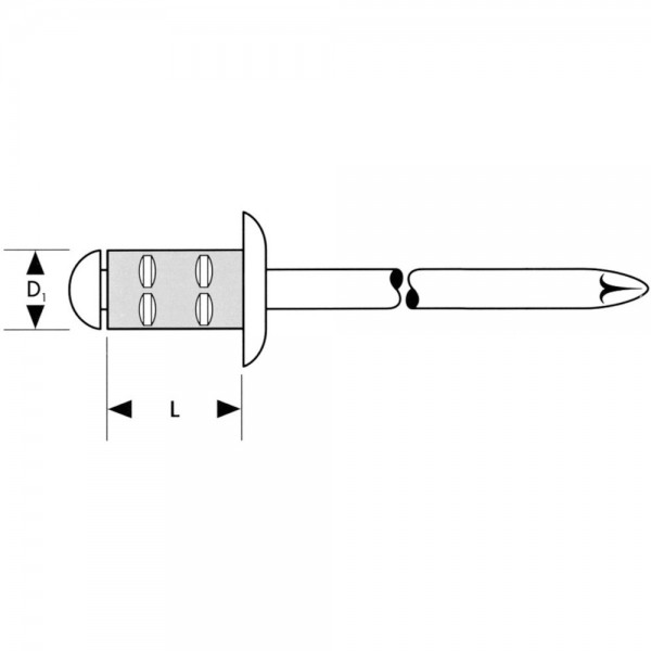Mehrber.-Niet Alu VA Flachrdk. 4,8x15mm Gesipa VPE 500