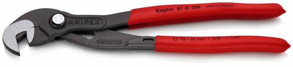 KNIPEX 87 41 250 Schraubzange 250 mm grau atramentiert mit rutschhemmendem Kunststoff überzogen poli