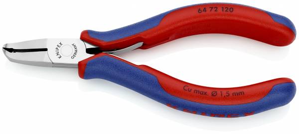 KNIPEX 64 72 120 Elektronik-Vornschneider 120 mm mit Mehrkomponenten-Hüllen spiegelpoliert