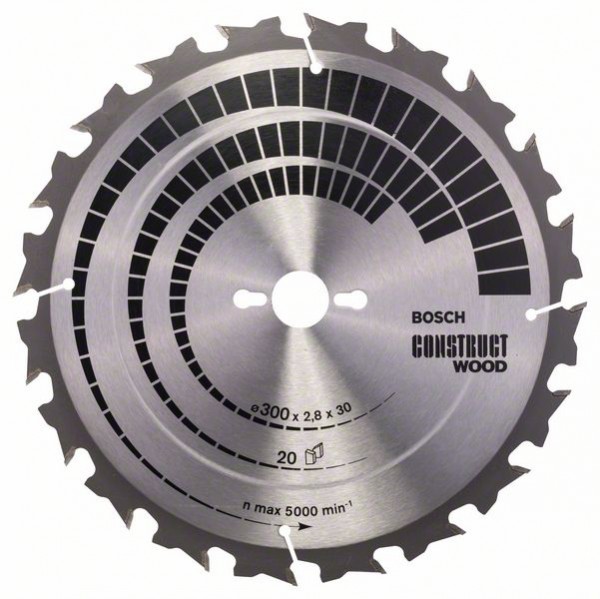 BOSCH KREISSÄGEBLATT CONSTRUCT WOOD, 300 X 30 X 2,8 MM, 20