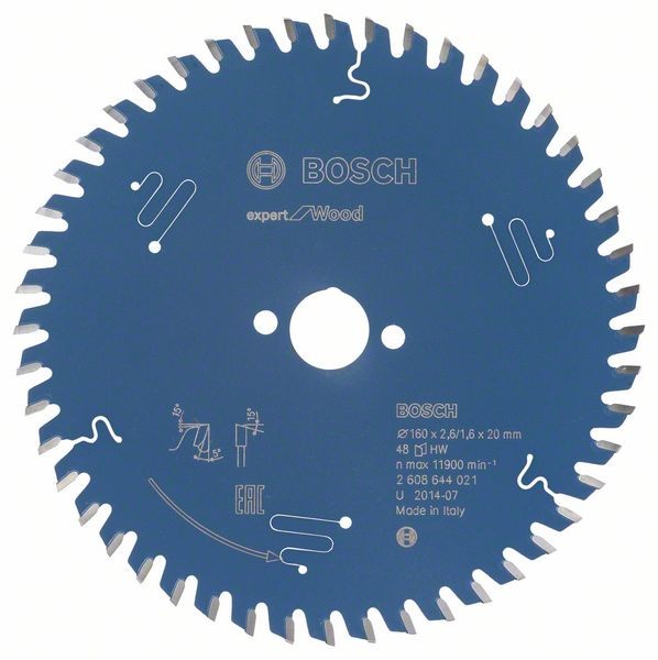 Bosch Kreissägeblatt Expert for Wood 160 x 20 x 2,6 mm 48 Zahn