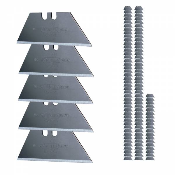 100x Stanley Trapezklinge 1-11-921 ungelocht 1992 für schwere Schneidarbeiten