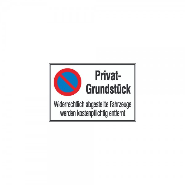 Symbol Privat-Grundstück Aluminium geprägt