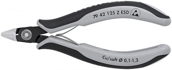 KNIPEX 79 42 125 Z ESD Präzisions-Elektronik-Seitenschneider ESD 125 mm