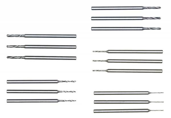 PROXXON Mikro-Spiralbohrer HSS-Stahl, 0,5-1,6 mm Auswahl, 3 Stück